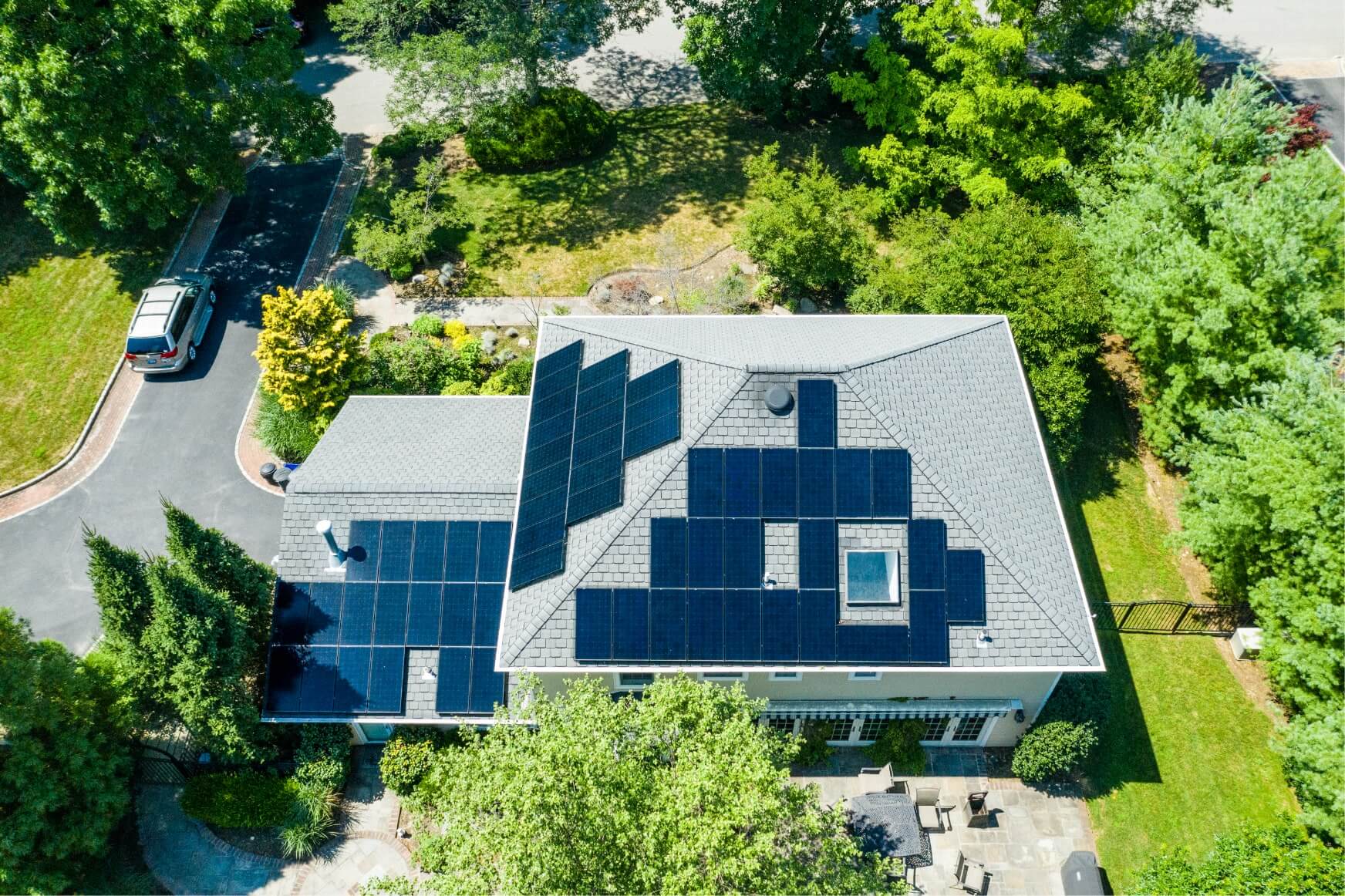 Solar Panels on Roof of House