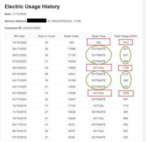 Electric history of a non-smart meter customer