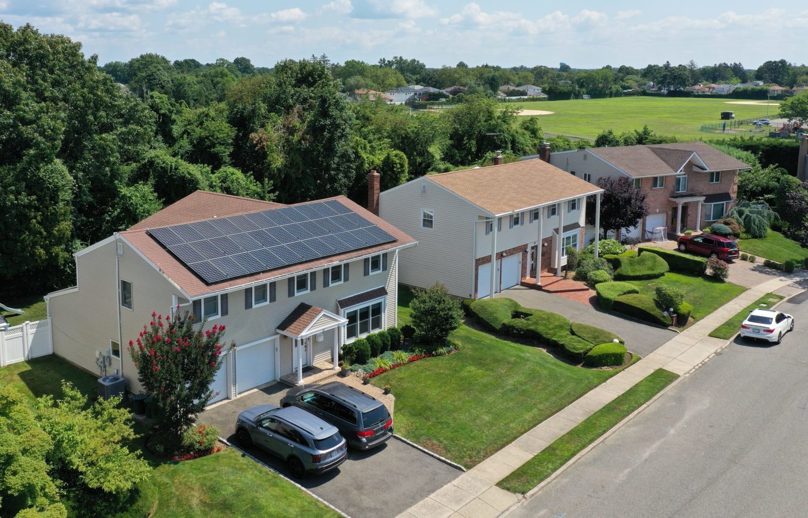 residential home with solar panel installation